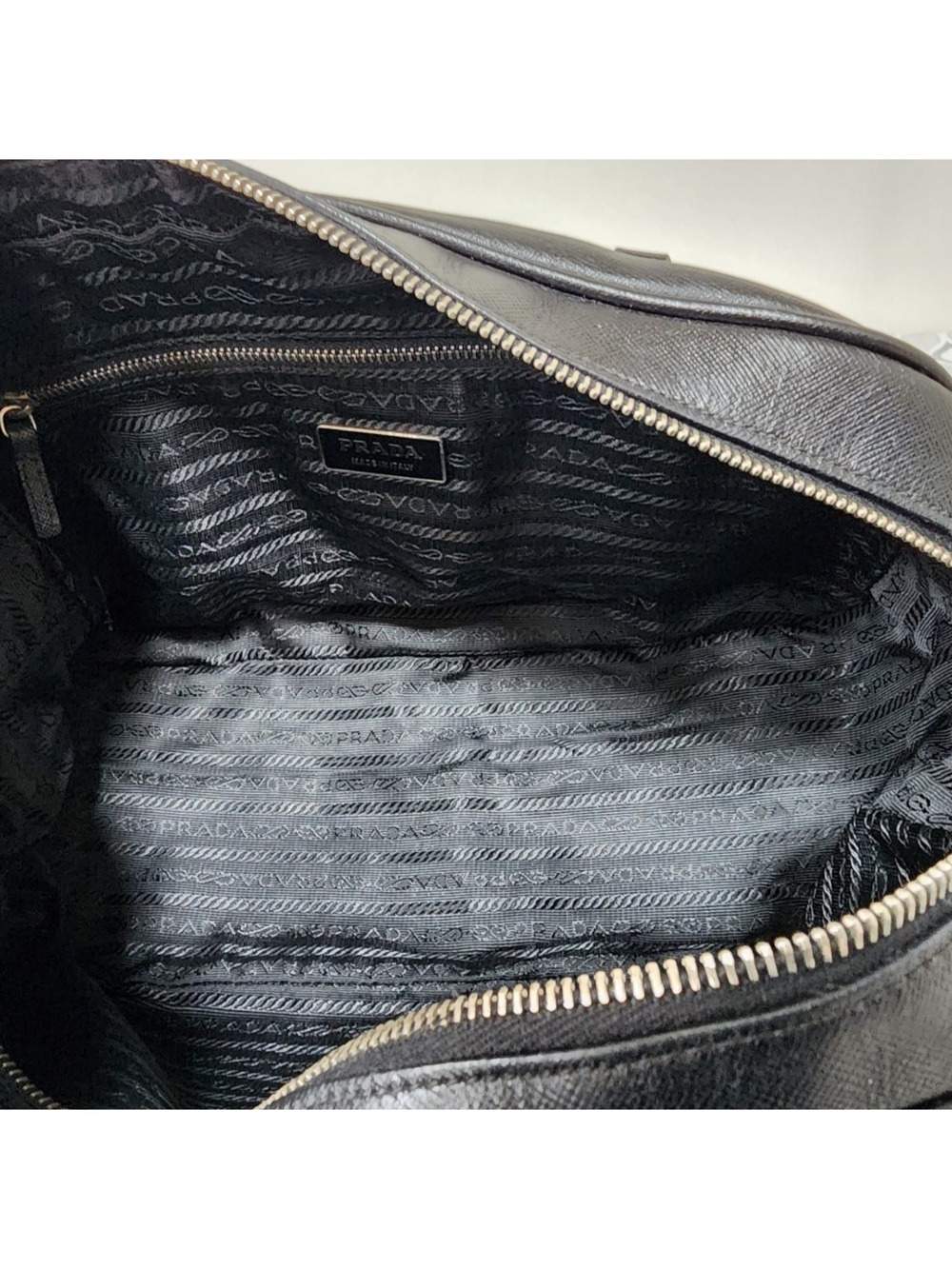 Prada Saffiano Lux Bauletto Shoulder Bag Black - Picture 12 of 12